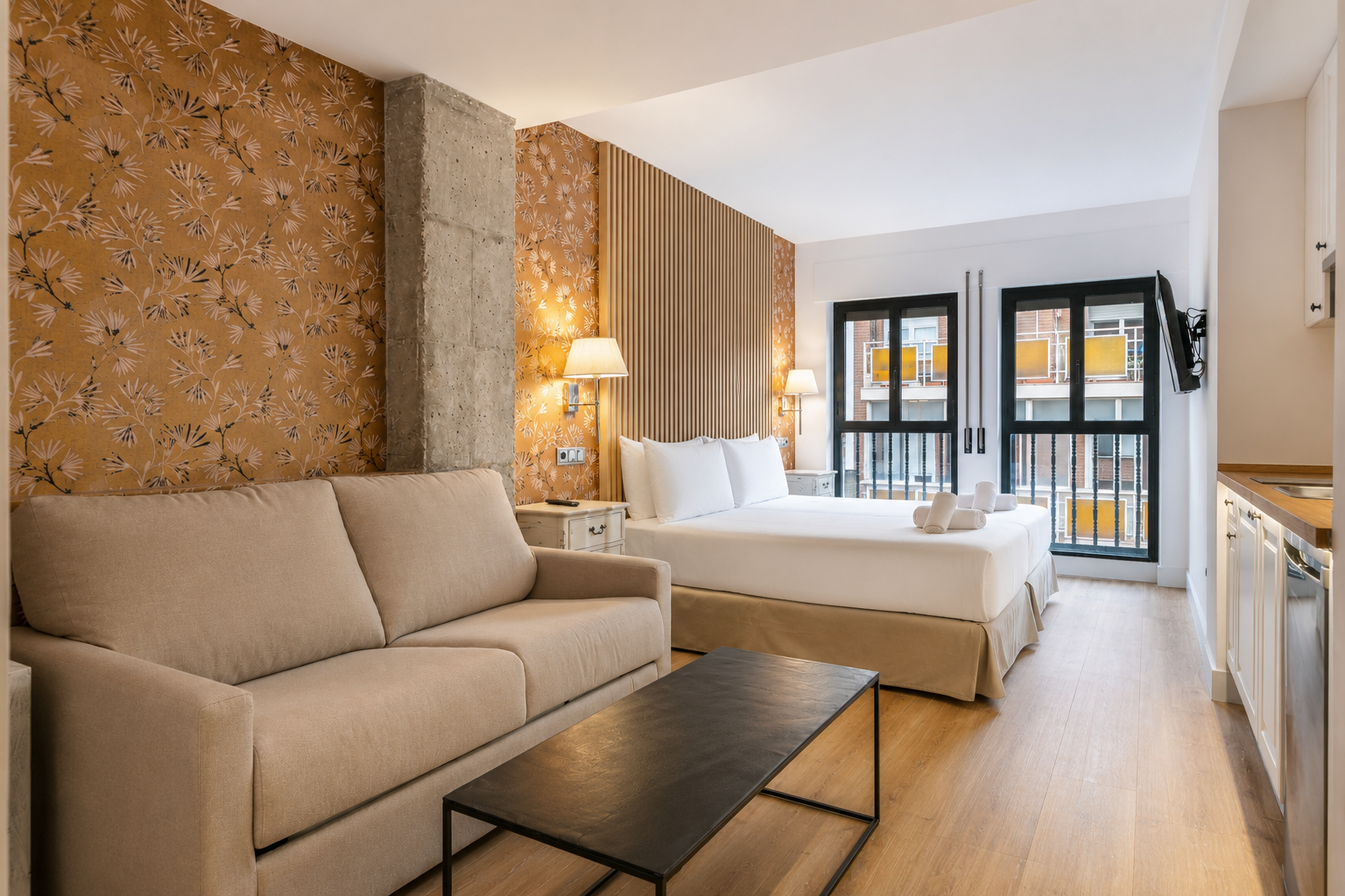 Estudio estándar en Madrid — Apartahotel Quo Eraso, barrio Guindalera